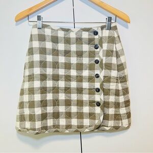 Madewell Quilted Flannel Mini Skirt in Gingham Check - Distant Surplus - 00 -NWT